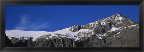 Framed Low angle view of snow on a mountain, Darran Mountains, Fiordland National Park, South Island New Zealand, New Zealand Print