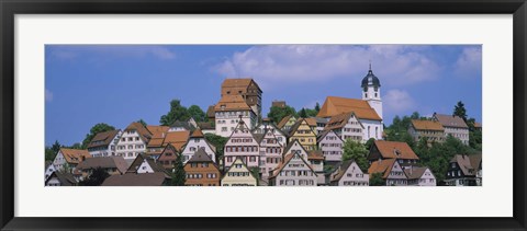 Framed Buildings on a hill, Altensteig, Black Forest, Germany Print