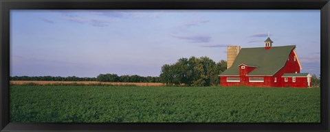 Framed Red Barn Kankakee IL USA Print