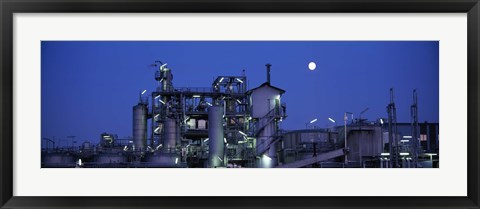 Framed Low angle view of an oil refinery, Hamburg, Germany Print