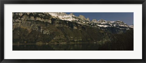 Framed Lake on mountainside, Lake Walensee, Zurich, Canton Of Zurich, Switzerland Print