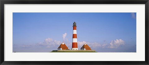 Framed Lighthouse on a landscape, Westerhever Lighthouse, Schleswig-Holstein, Germany Print