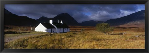 Framed Highlands Cottage, Glencoe, Scotland, United Kingdom Print