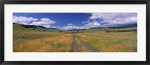 Framed Cattle Ranch Road near Merritt British Columbia Canada Print