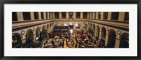 Framed High angle view of a group people at a stock exchange, Paris Stock Exchange, Paris, France Print