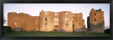 Framed Lawn in front of a landscape, Roscommon Castle, Roscommon County, Republic Of Ireland Print