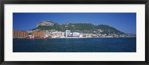 Framed Buildings at the waterfront, Rock of Gibraltar, Gibraltar Print