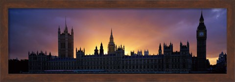 Framed Sunset Houses of Parliament &amp; Big Ben London England Print