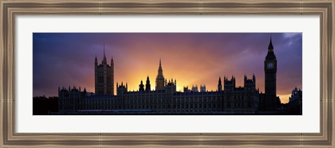 Framed Sunset Houses of Parliament &amp; Big Ben London England Print