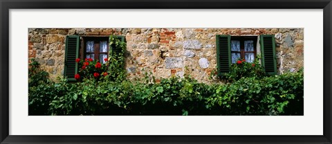 Framed Windows, Monteriggioni, Tuscany, Italy Print