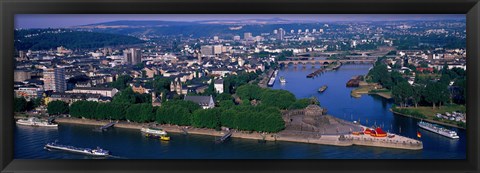 Framed Rhine River Mosel River Koblenz Germany Print