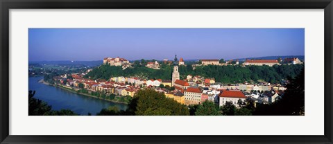 Framed Skyline Salzach River Burghausen Bavaria Germany Print