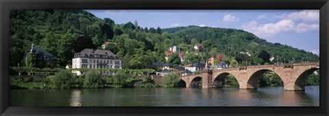 Framed Neckar River, Heidelberg, Baden-Wurttemberg, Germany Print