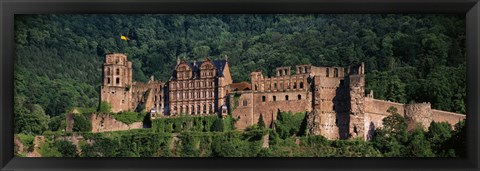 Framed Castle on a hillside, Heidelberg, Baden-Wurttemberg, Germany Print