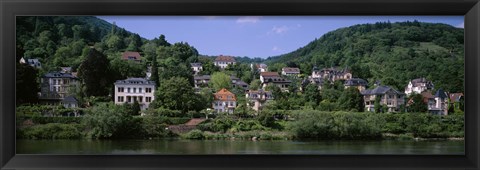 Framed Houses on a hillside, Neckar River, Heidelberg, Baden-Wurttemberg, Germany Print