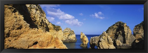 Framed Rock formations, Algarve, Portugal Print