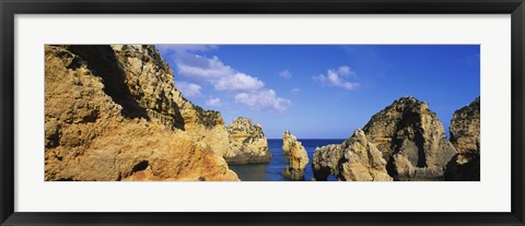 Framed Rock formations, Algarve, Portugal Print