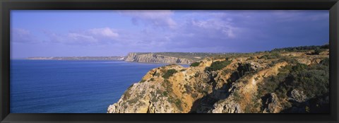 Framed Rock formations at a seaside, Algarve, Lagos, Portugal Print