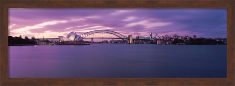 Framed Sydney Opera House, Sydney Harbor Bridge, Sydney, Australia Print