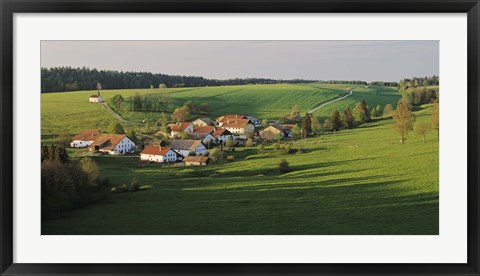 Framed Switzerland, Jura Mountains, La Bosse, High angle view of cottages in a valley Print