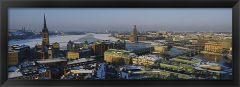 Framed Winter view of Stockholm, Sweden Print