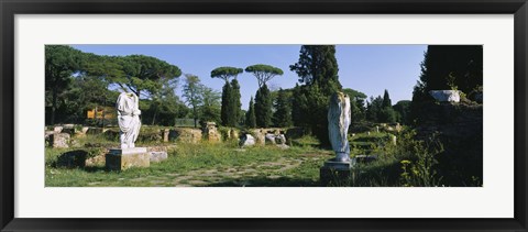 Framed Ruins of statues in a garden, Ostia Antica, Rome, Italy Print