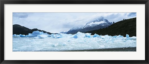 Framed Glacier on a mountain range, Grey Glacier, Torres Del Paine National Park, Patagonia, Chile Print