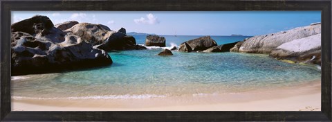 Framed British Virgin Islands, Virgin Gorda, The Baths, Rock formation in the sea Print