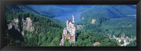 Framed High angle view of a castle, Neuschwanstein Castle, Bavaria, Germany Print