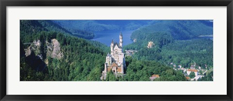 Framed High angle view of a castle, Neuschwanstein Castle, Bavaria, Germany Print