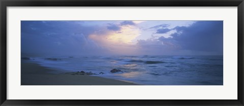 Framed Sunset over the sea, Porto, Portugal Print