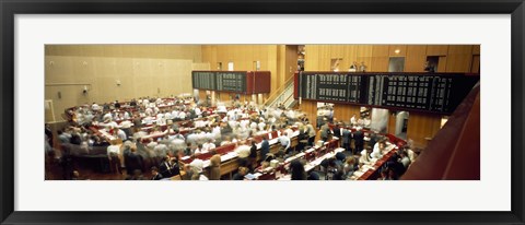 Framed Computerized trading floor at Frankfort, Germany Print