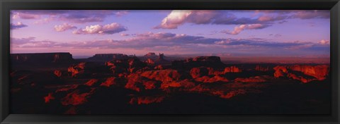 Framed Rock formations on a landscape, Monument Valley Tribal Park, Monument Valley, San Juan County, Arizona, USA Print