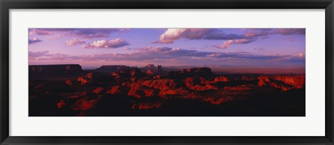 Framed Rock formations on a landscape, Monument Valley Tribal Park, Monument Valley, San Juan County, Arizona, USA Print