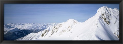 Framed Mountains covered with snow, Cariboo Mountains, British Columbia, Canada Print