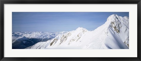 Framed Mountains covered with snow, Cariboo Mountains, British Columbia, Canada Print