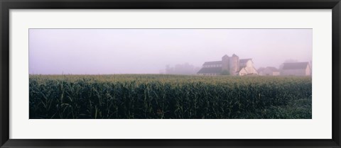 Framed Barn in a field, Illinois, USA Print