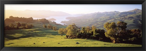 Framed Akaroa Harbor Canterbury New Zealand Print