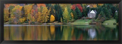 Framed Lake With House, Canada Print