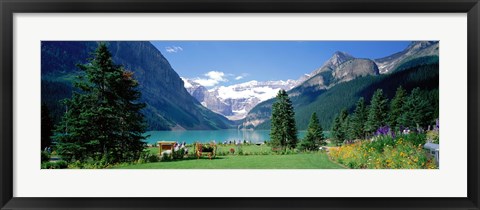 Framed Shore of Lake Louise, Banff National Park, Alberta, Canada Print