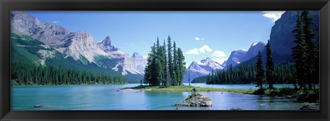 Framed Maligne Lake Near Jasper, Alberta, Canada Print