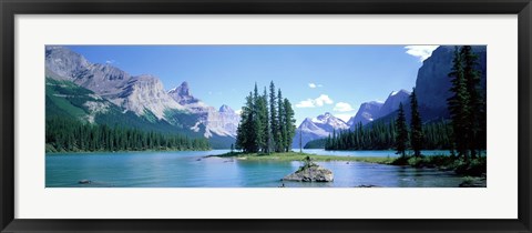 Framed Maligne Lake Near Jasper, Alberta, Canada Print