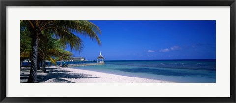 Framed Beach At Half Moon Hotel, Montego Bay, Jamaica Print