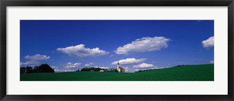 Framed Rural Scene With Church, Near Niederaich, Germany Print