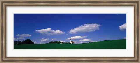 Framed Rural Scene With Church, Near Niederaich, Germany Print