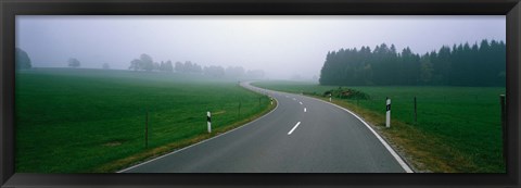 Framed Country Road With Fog, Near Vies, Germany Print