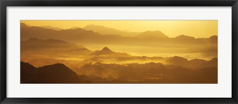 Framed Mountains with valley at sunset, Takachiho-Kyo, Miyazaki Prefecture, Kyushu, Japan Print