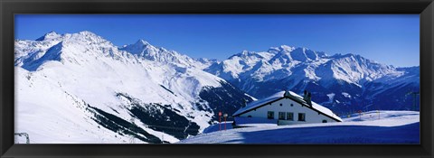 Framed Alpine Scene In Winter, Switzerland Print