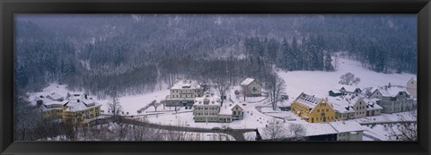 Framed Village Of Hohen-Schwangau in winter, Bavaria, Germany Print