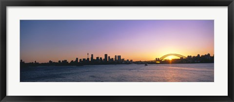 Framed Sunset Over the Bridge, Sydney, Australia Print